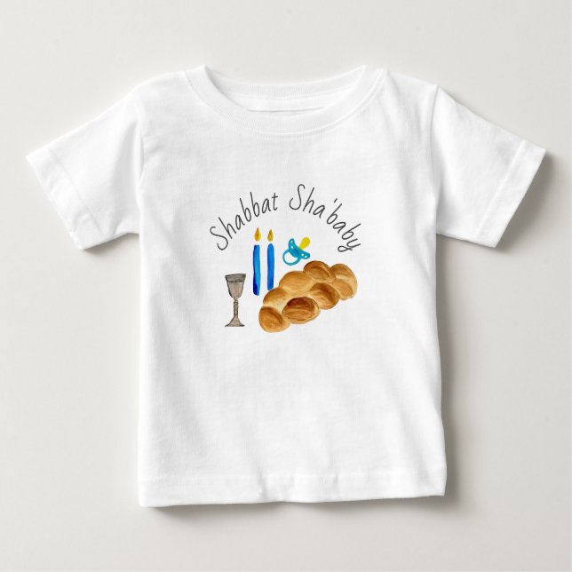 Camiseta Para Bebê Shabbat Sha'Baby T-Shirt (Frente)