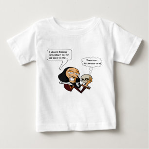 Camiseta Para Bebê Shakespeare Hamlet, para ser ou para não ser