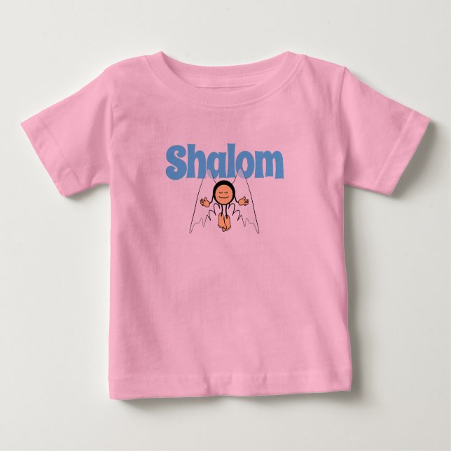 Camiseta Para Bebê Shalom Angel Emoji (Frente)