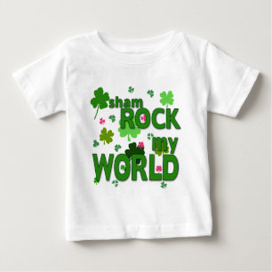 Camiseta Para Bebê Sham Rock My World com Shamrocks