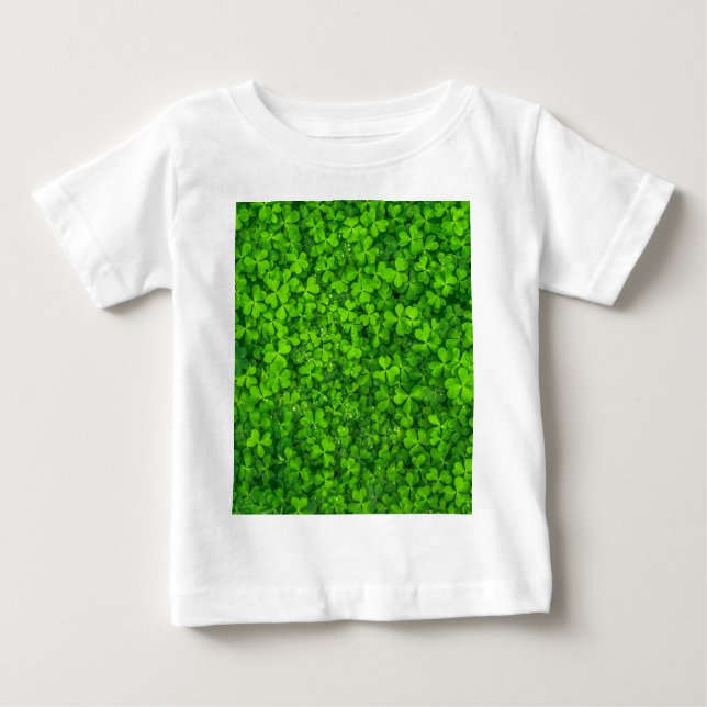 Camiseta Para Bebê Shamrock Clovers Green Irish Símbolo Irlanda (Frente)