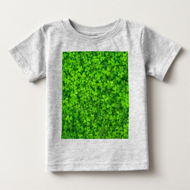 Camiseta Para Bebê Shamrock Clovers Green Irish Símbolo Irlanda (Frente)