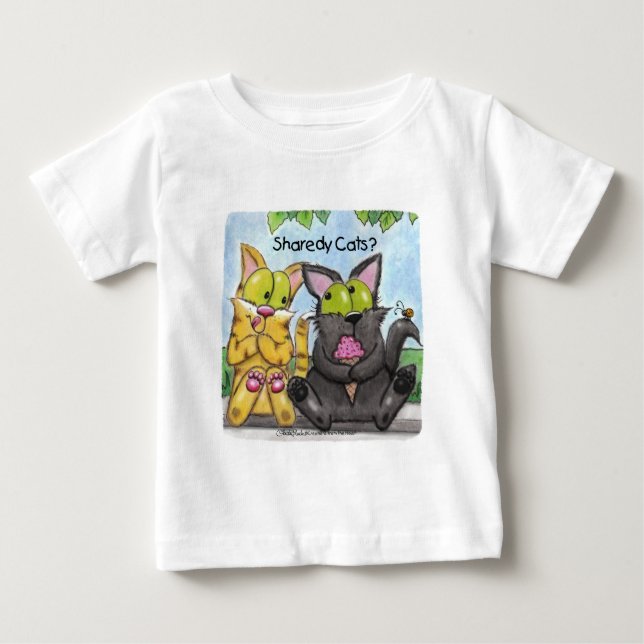 Camiseta Para Bebê Sharedy Cats - Bobo e Tig (Frente)