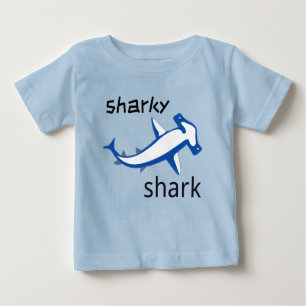 Camiseta Para Bebê Sharky Shark Baby T-Shirt Light Blue