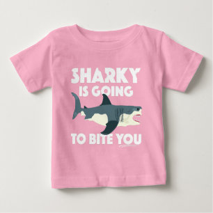 Camiseta Para Bebê Sharky Vai Mordê-Lo Design - Bebê Belo Jer