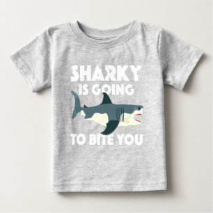 Camiseta Para Bebê Sharky Vai Mordê-Lo Design - Bebê Belo Jer