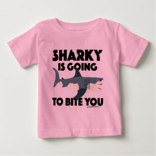 Camiseta Para Bebê Sharky Vai Mordê-Lo Design - Bebê Belo Jer