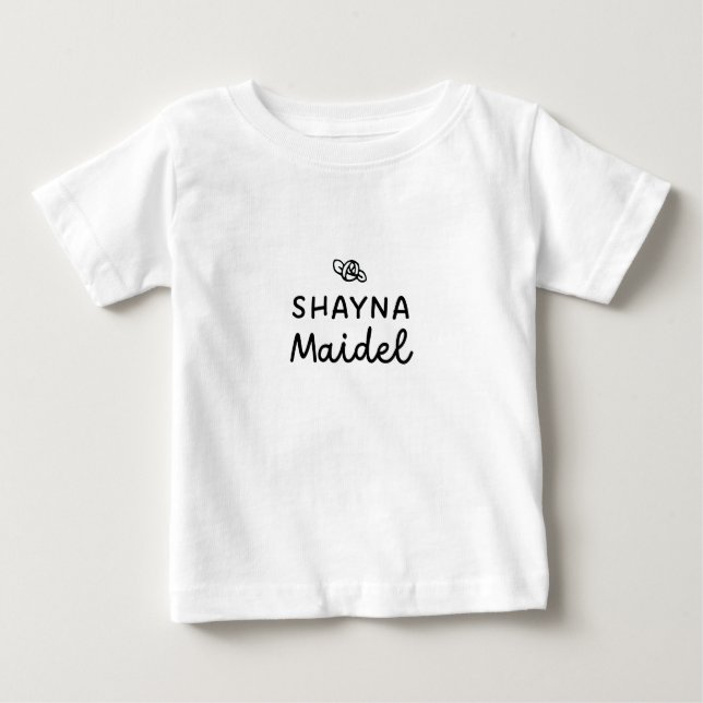 Camiseta Para Bebê Shayna Maidel iídiche  (Frente)