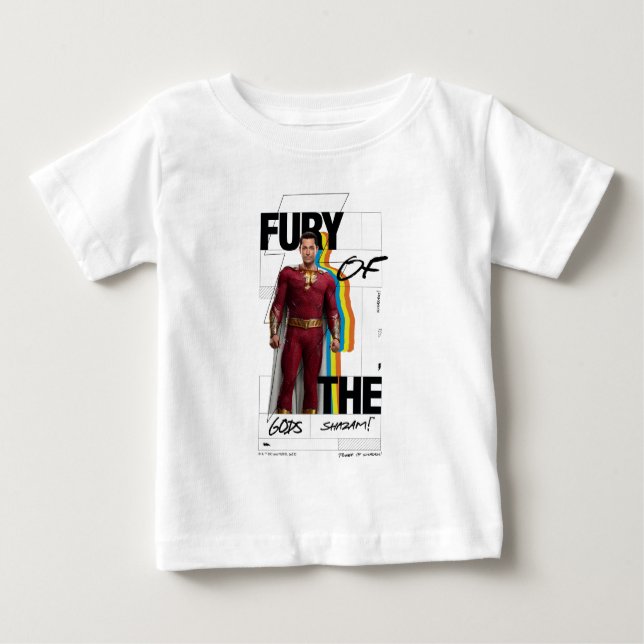 Camiseta Para Bebê SHAZAM! Fury of the Gods | Arte do estilo de álbum (Frente)