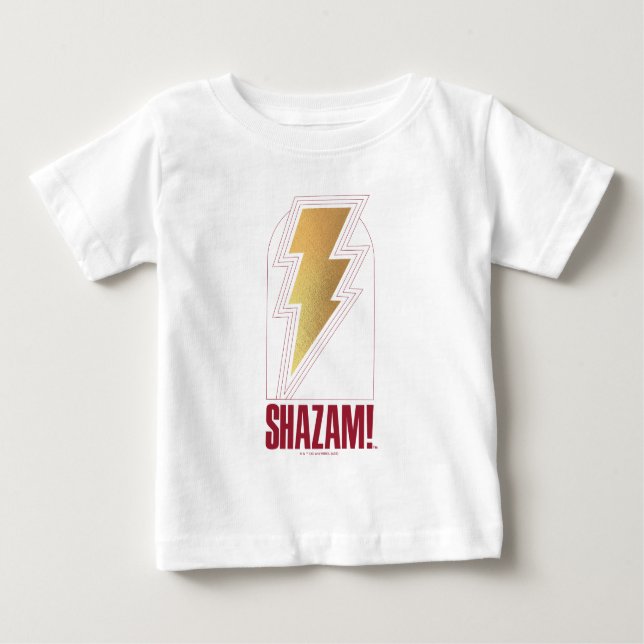 Camiseta Para Bebê SHAZAM! Fury of the Gods | Crachá de raio (Frente)
