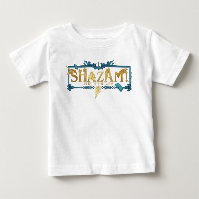 Camiseta Para Bebê SHAZAM! Fury of the Gods | Logotipo mítico (Frente)