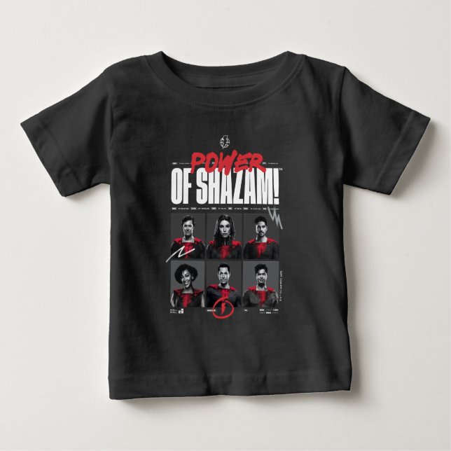 Camiseta Para Bebê SHAZAM! Fury of the Gods | Poder do grupo SHAZAM (Frente)