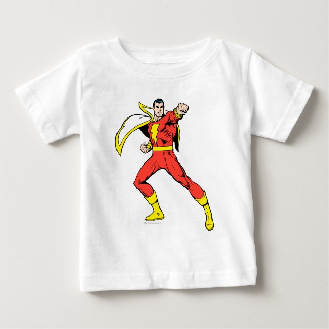 Camiseta Para Bebê Shazam Pronto para Lutar (Frente)