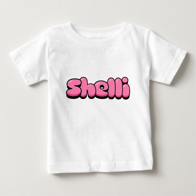 Camiseta Para Bebê Shelli Pink (Frente)