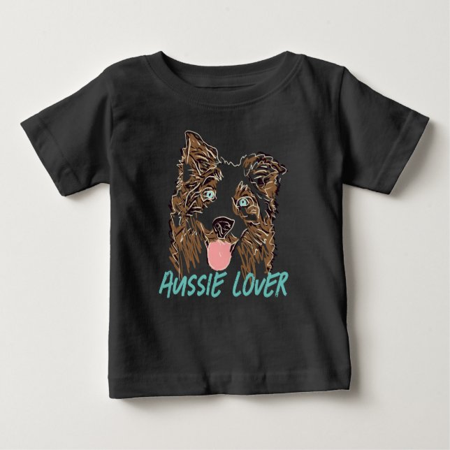 Camiseta Para Bebê Shepherd Lover australiano (Frente)