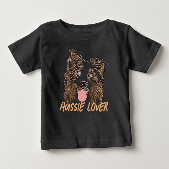 Camiseta Para Bebê Shepherd Lover australiano (Frente)