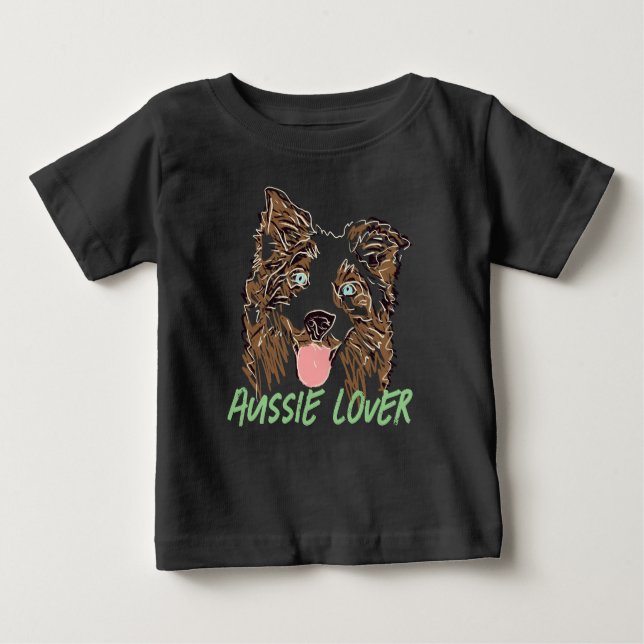 Camiseta Para Bebê Shepherd Lover australiano (Frente)