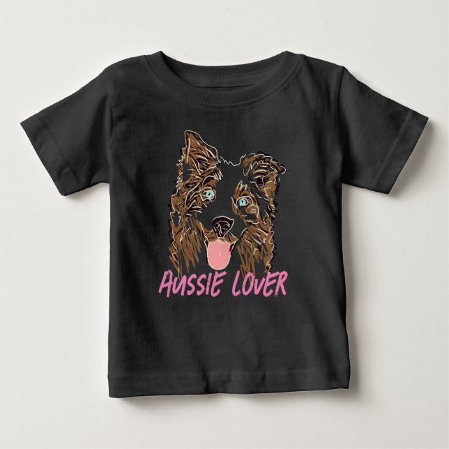 Camiseta Para Bebê Shepherd Lover australiano (Frente)