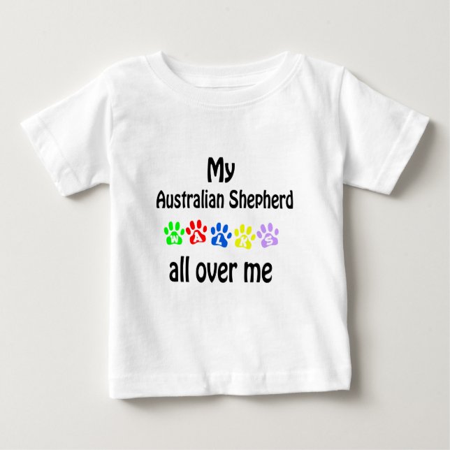Camiseta Para Bebê Shepherd Walks Design (Frente)