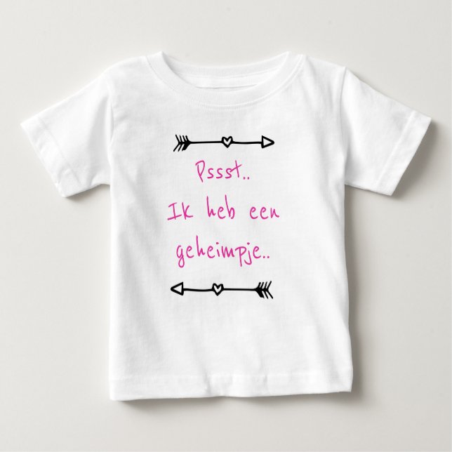 Camiseta Para Bebê shhh.. Ik heb een geheim.. (Frente)