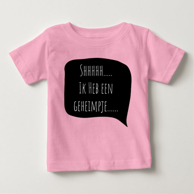 Camiseta Para Bebê shhh.. Ik heb een geheim... grote zus (Frente)