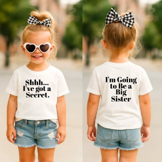 Camiseta Para Bebê shhh... I've got a secret I'm Going to Be a Big
