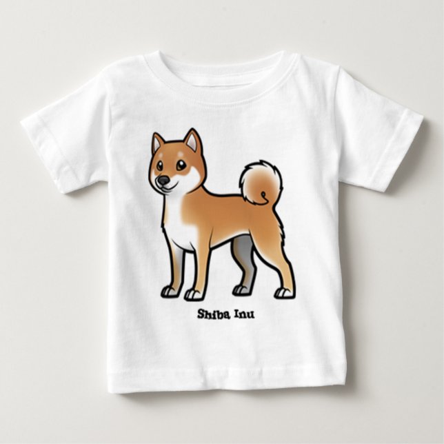 Camiseta Para Bebê shiba inu (Frente)