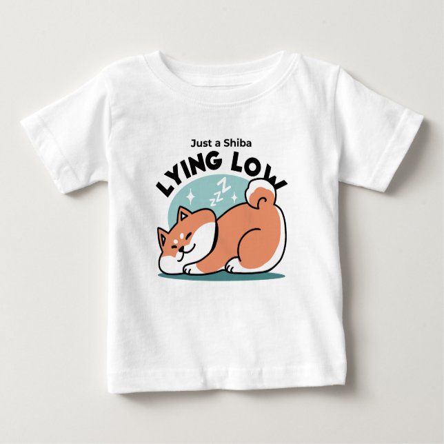 Camiseta Para Bebê Shiba Inu Relaxa Arte: Apenas uma Shiba Mentira Ba (Frente)