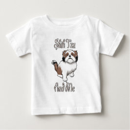Camiseta Para Bebê Shih Tzu e Eu Design Divertido de Cachorro Shih Tz