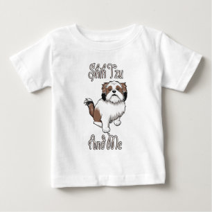 Camiseta Para Bebê Shih Tzu e Eu Design Divertido de Cachorro Shih Tz