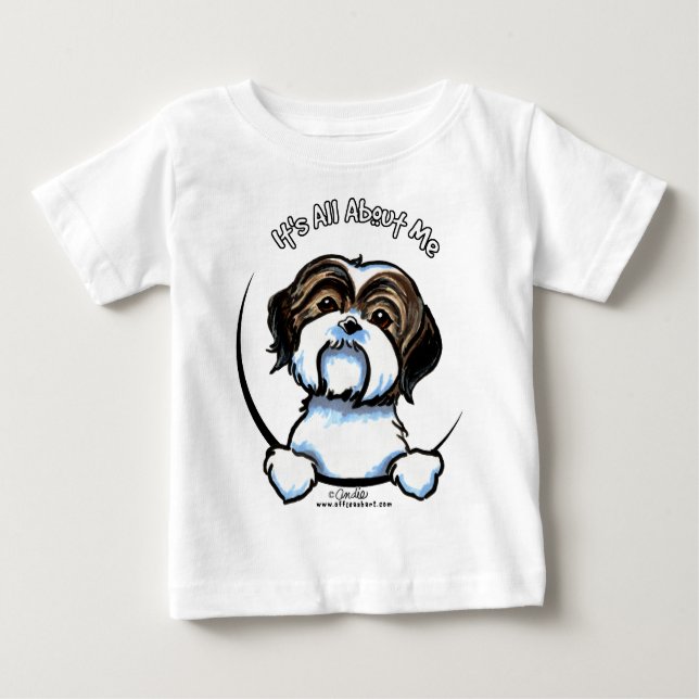 Camiseta Para Bebê Shih Tzu É Tudo Sobre Mim (Frente)