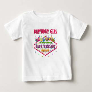 Camiseta Para Bebê Shirt Las Vegas Birthday Girl