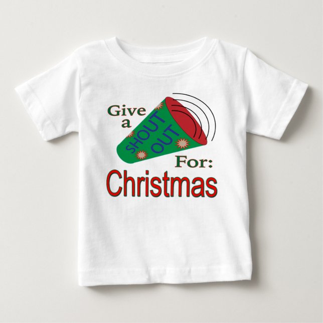 Camiseta Para Bebê Shout Out para o Natal (Frente)