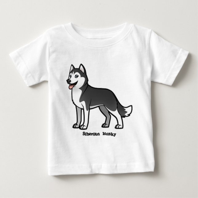 Camiseta Para Bebê Siberian Husky (Frente)