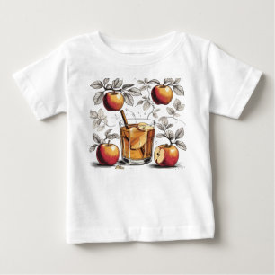 Camiseta Para Bebê sidra de maçã - sidra e folhas 🍎 🍂