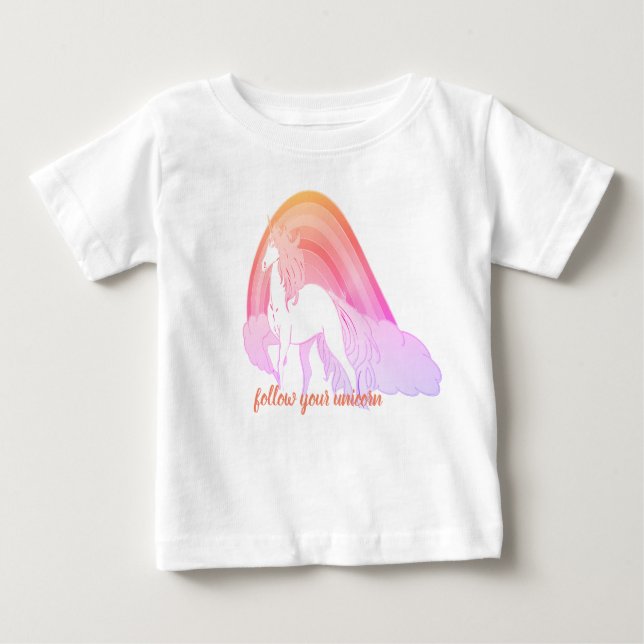 Camiseta Para Bebê Siga seu Unicorn (Frente)