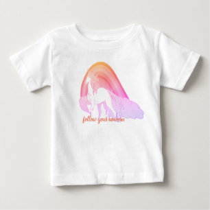 Camiseta Para Bebê Siga seu unicórnio