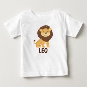 Camiseta Para Bebê Signo Zodíaco de Leão Personalizado