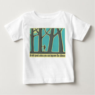 Camiseta Para Bebê Silêncio em Floresta