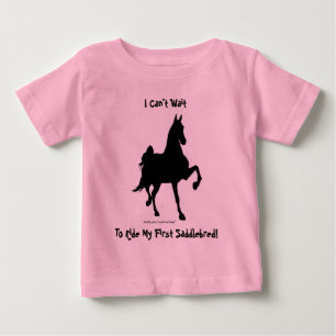 Camiseta Para Bebê Silhouette de Cavalo de Saddlecriado