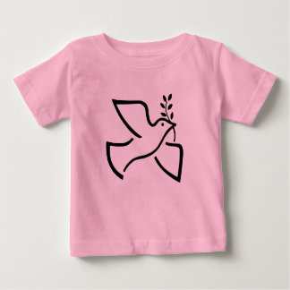 Camiseta Para Bebê Silhouette de Dove da Paz Branco