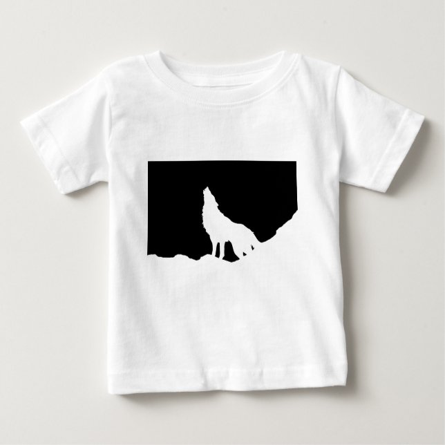 Camiseta Para Bebê Silhouette de Pop de Arte Negra e Branca Única (Frente)