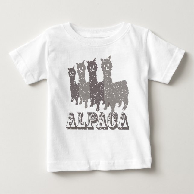 Camiseta Para Bebê Silhueta 4 B da alpaca (Frente)