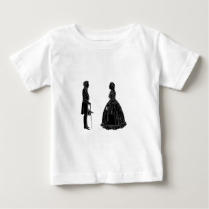 Camiseta Para Bebê silhueta de abraham lincoln mary todd lincoln