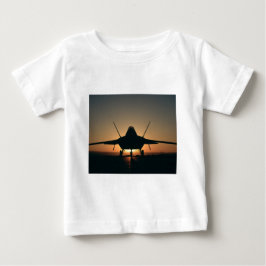 Camiseta Para Bebê Silhueta de aeronave militar