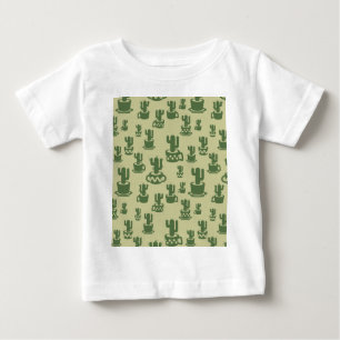 Camiseta Para Bebê Silhueta de cacto sucessivo em copos e potes