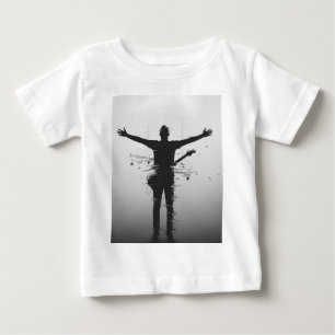 Camiseta Para Bebê Silhueta de Músico