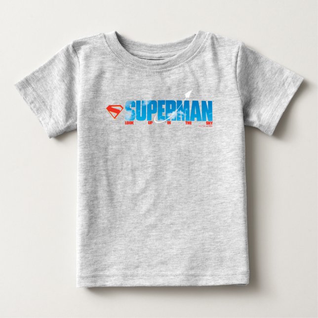 Camiseta Para Bebê Silhueta do Superman Voador (Frente)