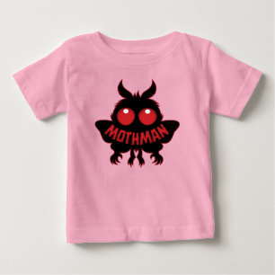 Camiseta Para Bebê Silhueta Misteriosa do Mothman de Olhos Vermelhos