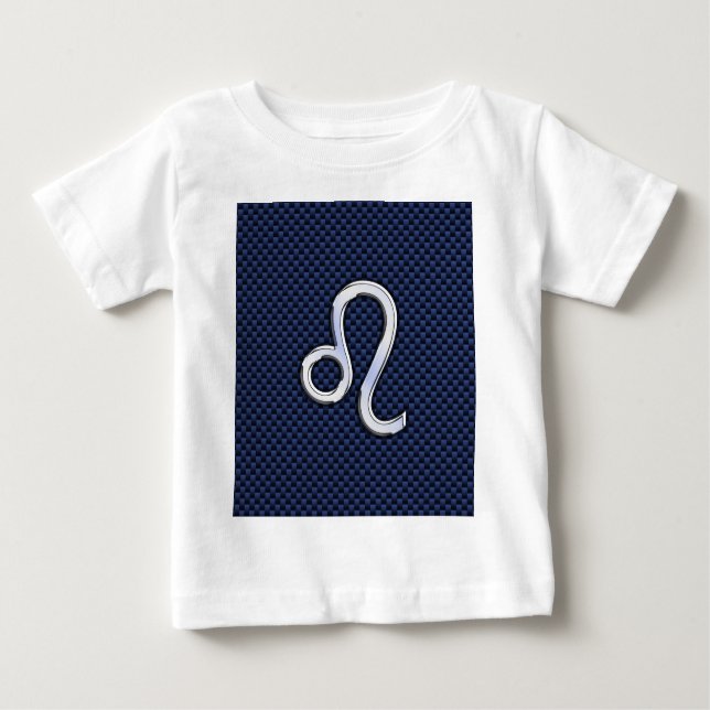 Camiseta Para Bebê Silver Leo Zodiac Símbolo Marinho de Impressão de  (Frente)
